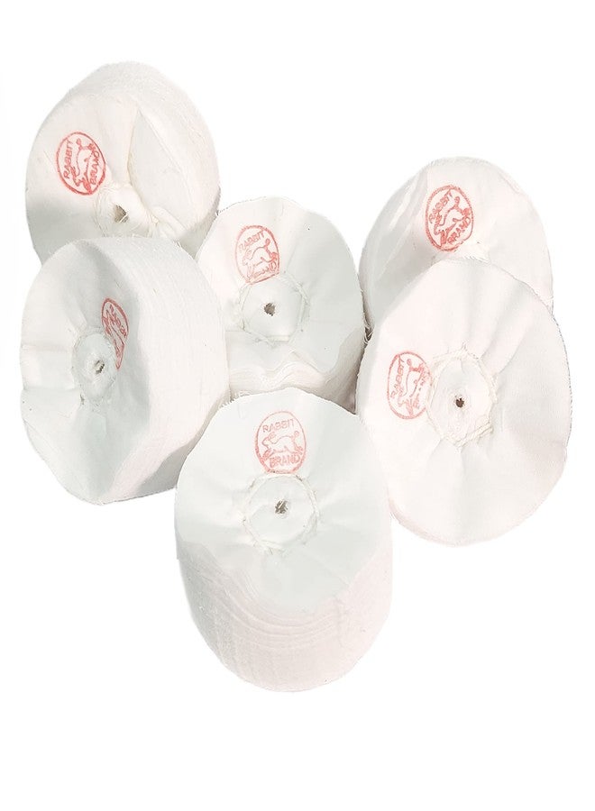RABBIT® Cotton Polishing 2.5Inch Cloth Buffing Wheel 6pieces for Jewelry, Wood, Metal Polishing Abrasive Wheel 4mm Hole - Image 1